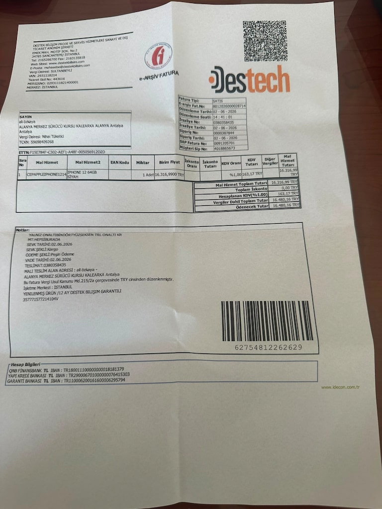 İPHONE 12- 64 GB. YENİLENMİŞ ÜRÜN. 1 YIL GARANTİLİ. - 6