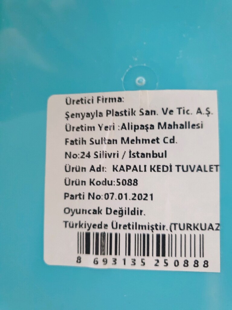 Kapalı Turkuaz Kedi Tuvaleti Rahat ve Pratik - 9