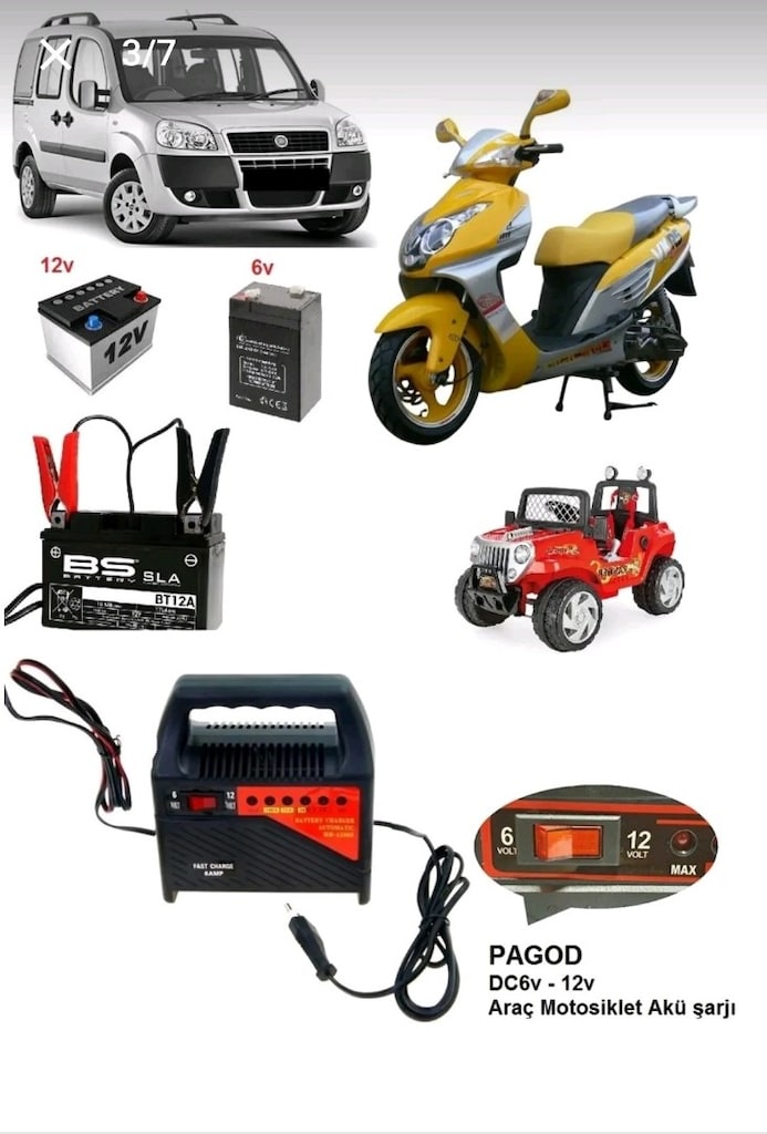 6 Amper ışık Göstergeli 12 volt /6 volt Akü şarj cihazı ( Sıfır ) - 4