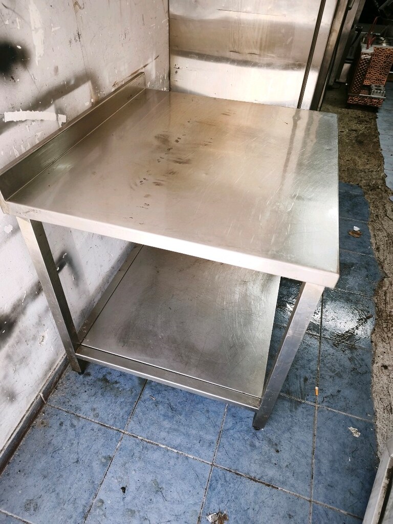 90x80x85 paslanmaz taban raflı tezgah - 3