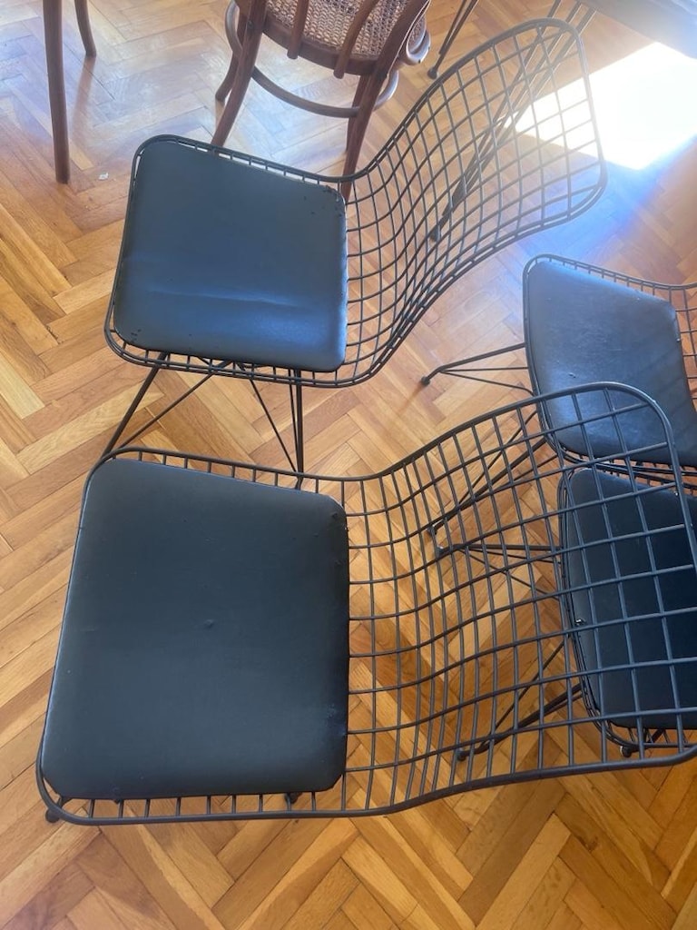 4’lü Siyah Deri Metal Sandalye - 2