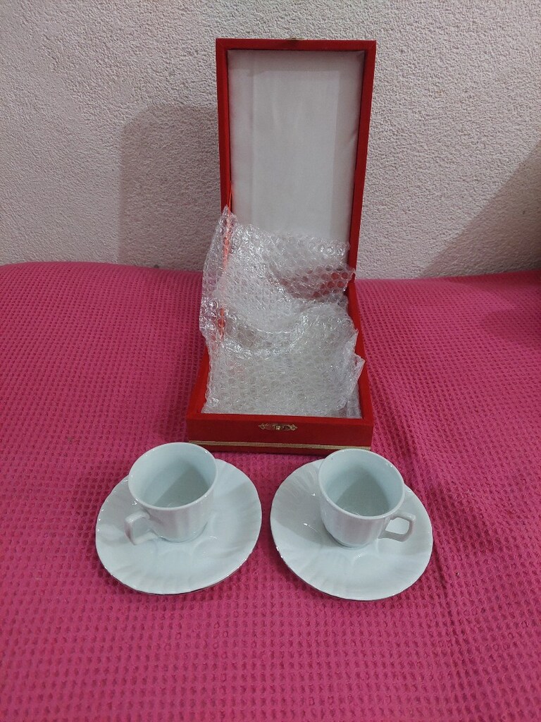 2 li fincan. Türk kahvesi fincanı. Kürahya porselen. - 11