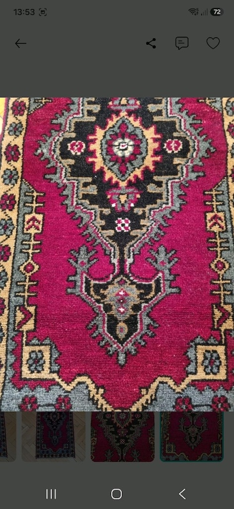 Antika El Dokuma Yün Halı Kök Boya - 5