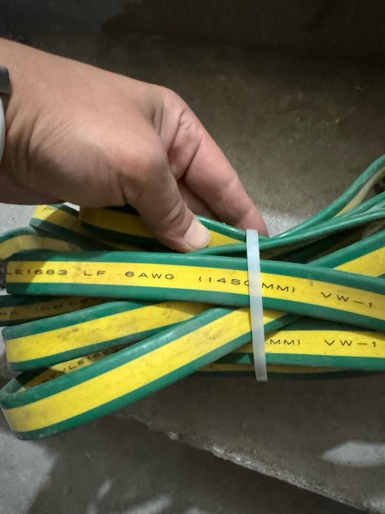 Hitachi 6 AWG (14 mm²) Yassı Topraklama Kablosu - 5.45 Metre (Temiz / - 4