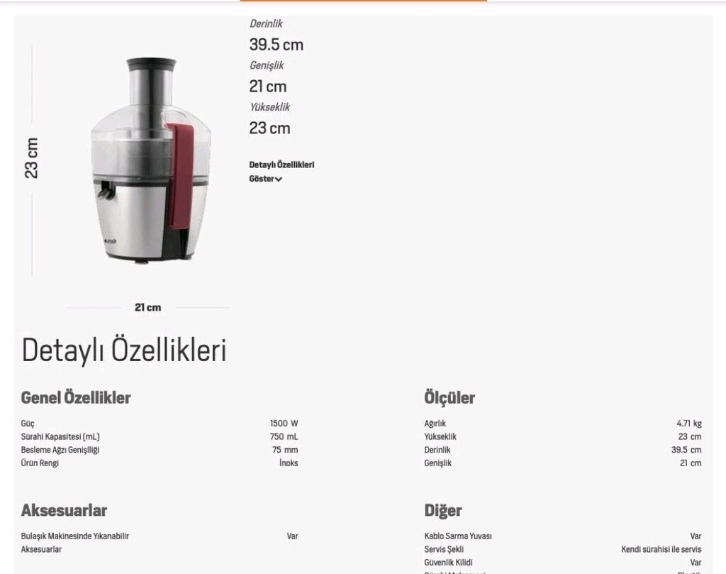 Katı meyve sıkacağı arçelik - 10