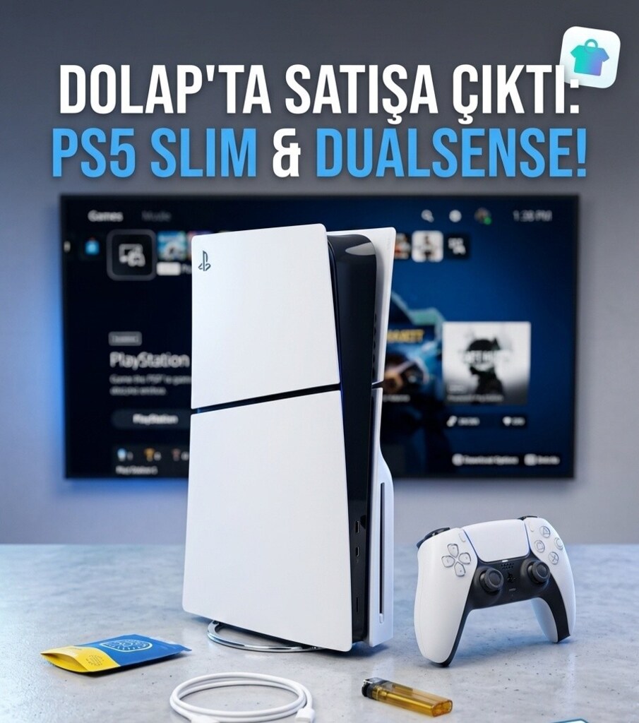Temiz PlayStation 5 (PS5) Slim + DualSense – Sorunsuz / Çiziksiz