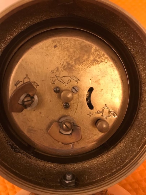 vintage monolog pirinç ve mermer karışımı masa üstü Alman üretimi saat - 5