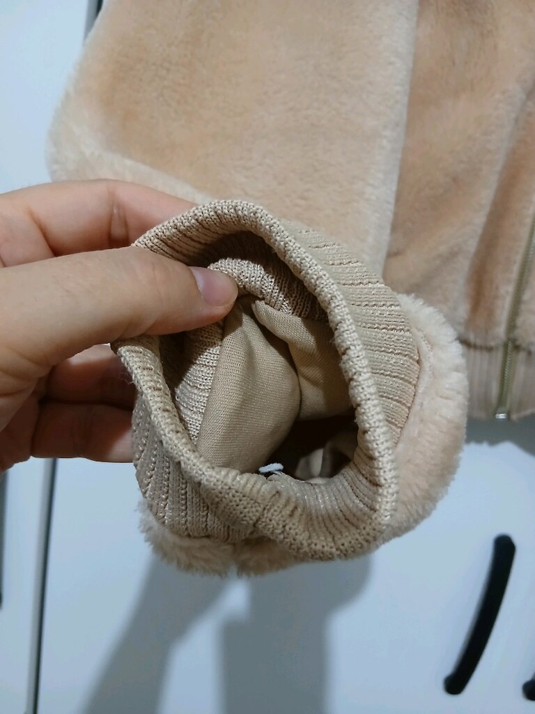Kadın Fermuarlı Peluş Kısa Mont TOPSHOW - 3