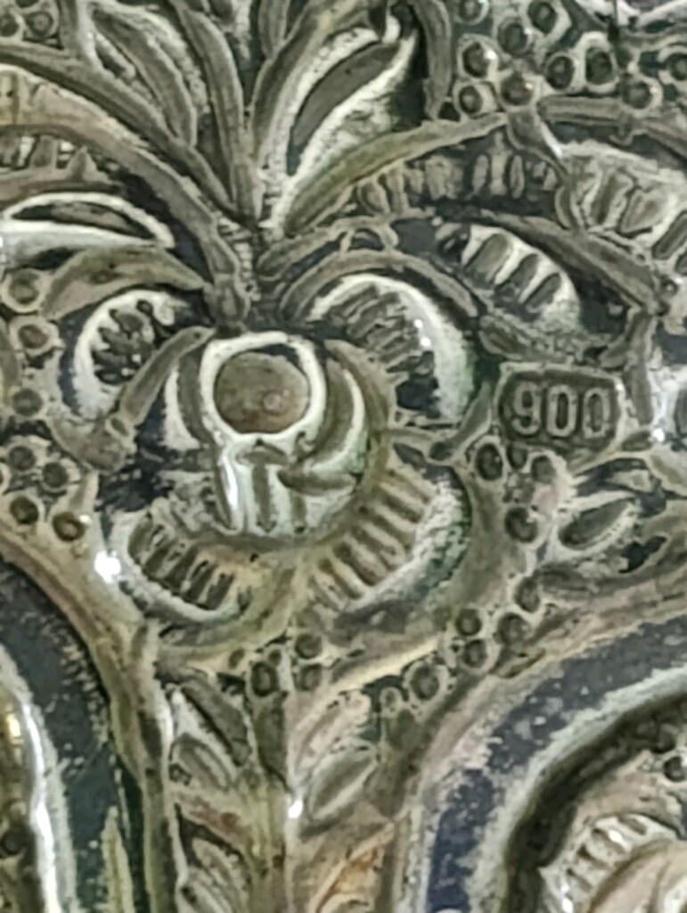 900 Ayar Gümüş Duvar aynası el yapımıdır - 3