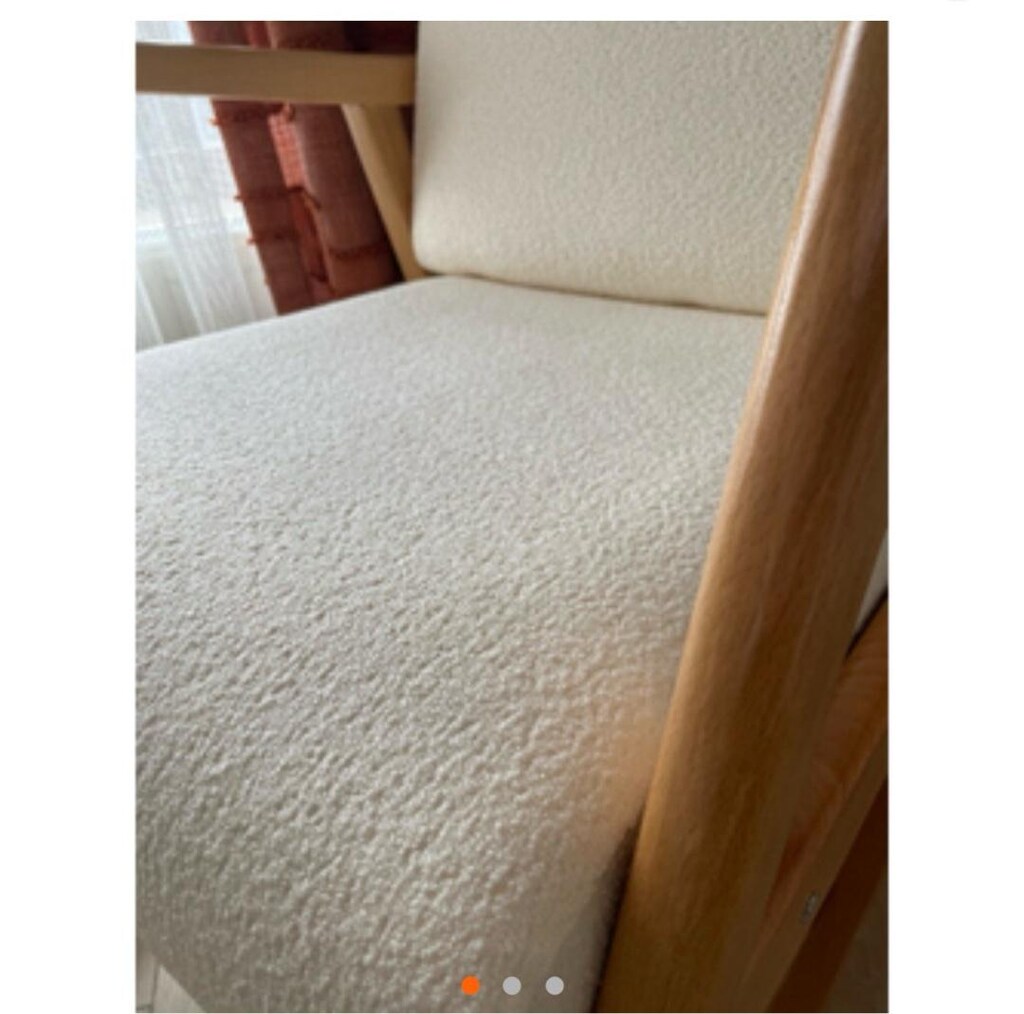 Bohem Modern Tasarımlı Sallanır Berjer Kırık Beyaz Gürgen Ağacı - 5