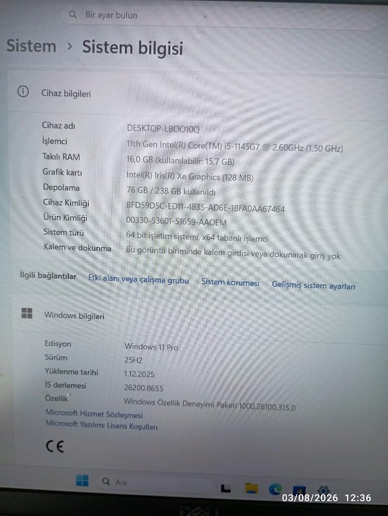 Dell Dizüstü bilgisayar