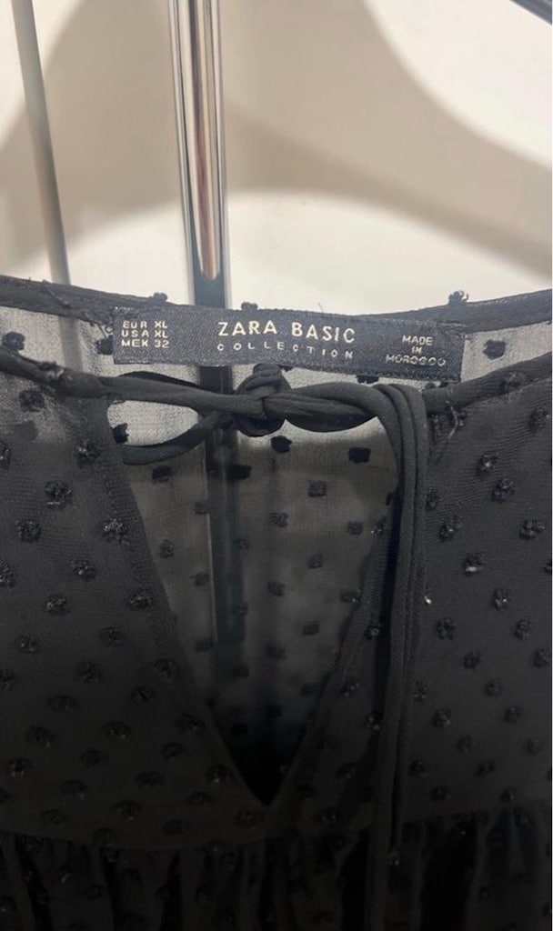 zara siyah şifon elbise xl - 2