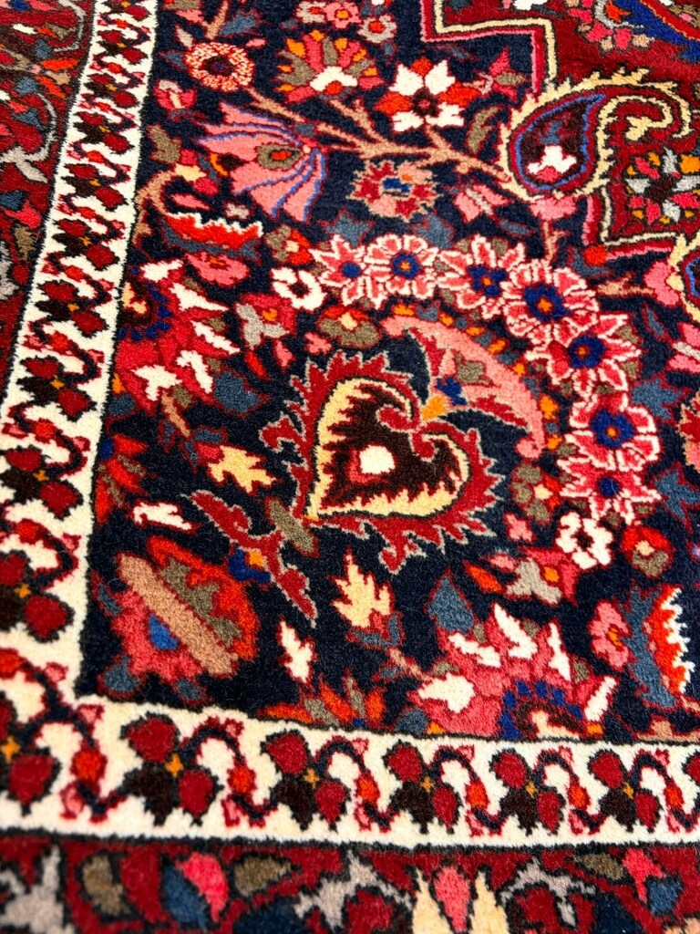 217x320 İran'ı Bahtiyari halısı El dokuma kök boya sıfır sandık eskisi - 5