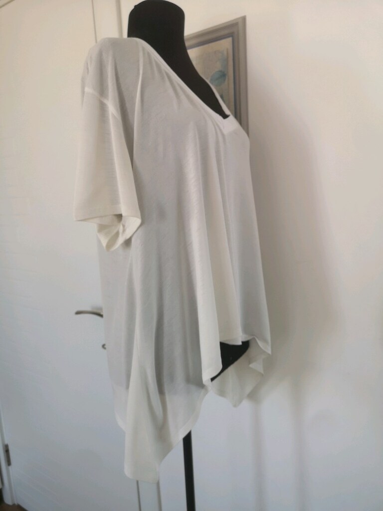 ZARA Krem V Yaka Rahat Kesim Bluz