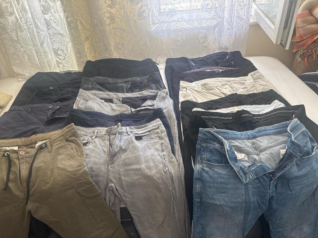 karışık marka sıfır kot kumaş karğo pantolon - 2
