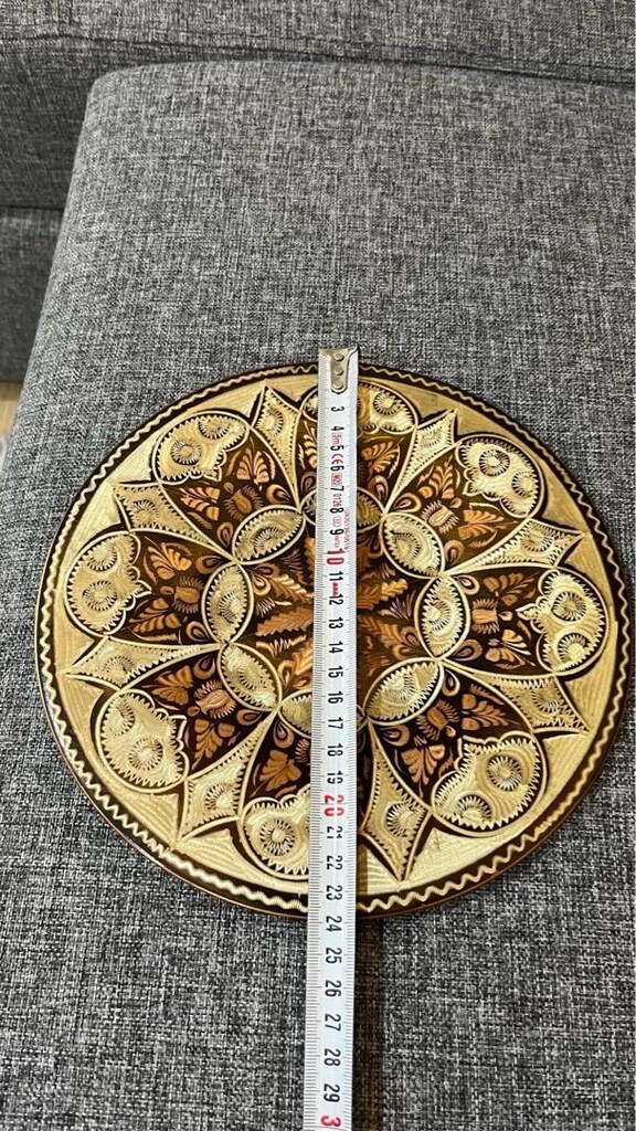 bakır işlemeli dekor tabak - 5
