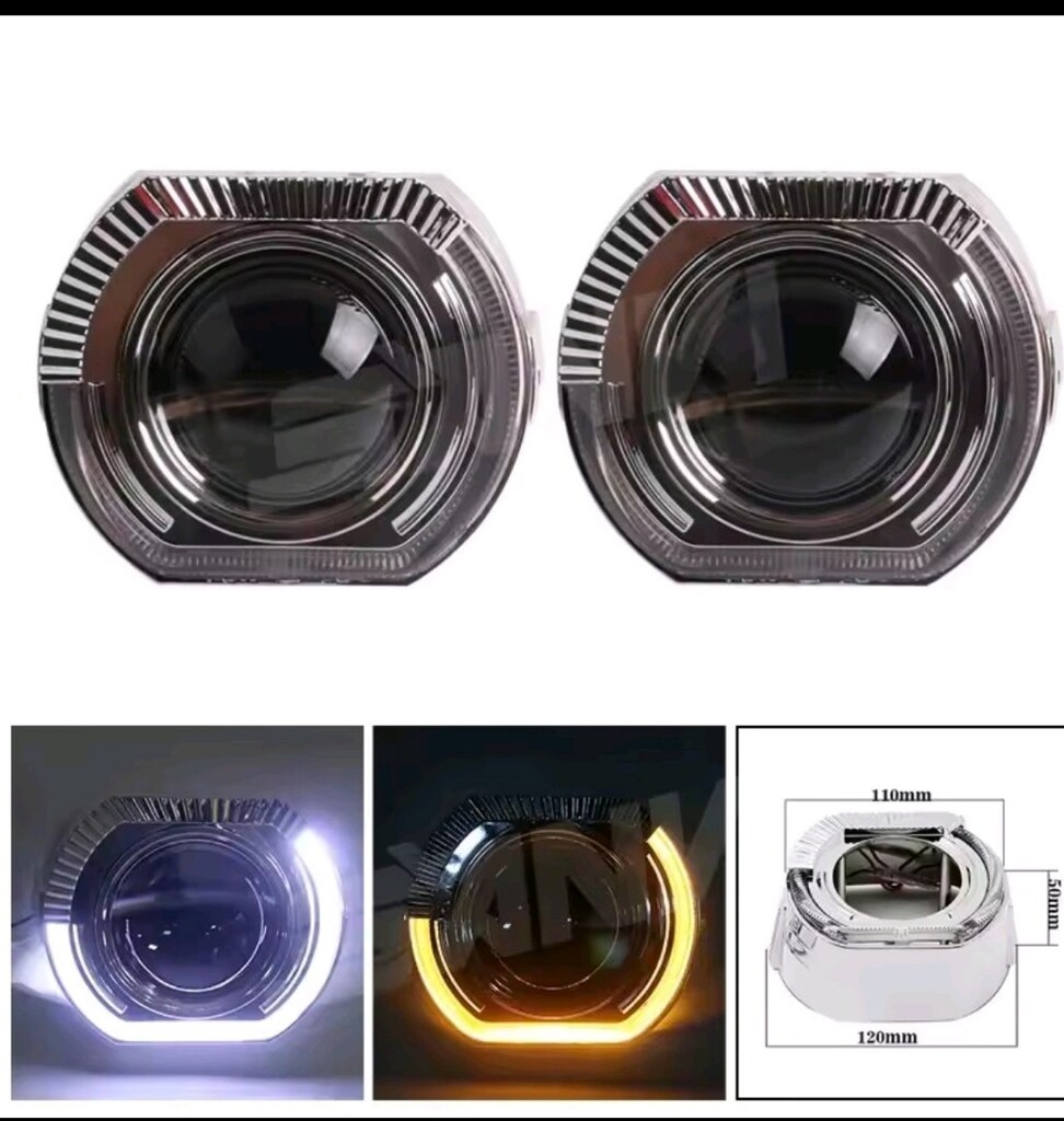 2.5 inç C led Angel mercek kapağı çift renk - 2