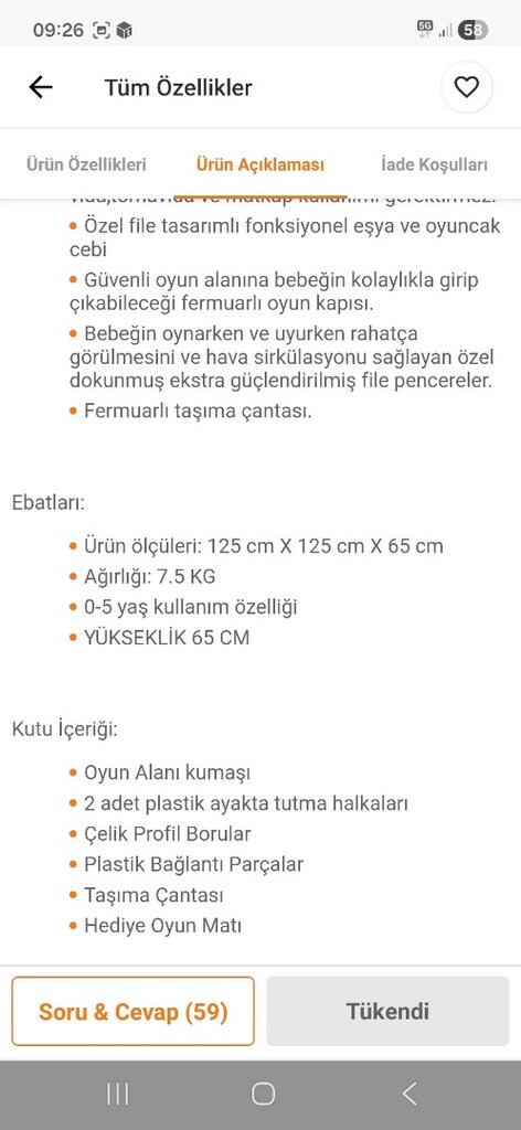 bebek oyun parkı 1.25 e 1.25 ebat. temiz sorunsuz kaliteli. - 7