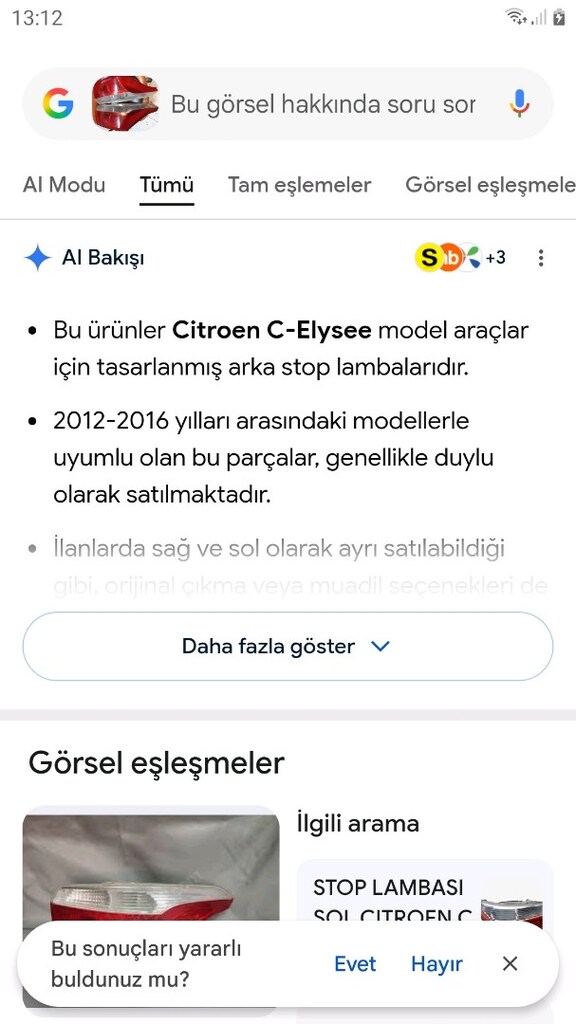 cıtroen eleyse arka stop çıkma temiz - 8