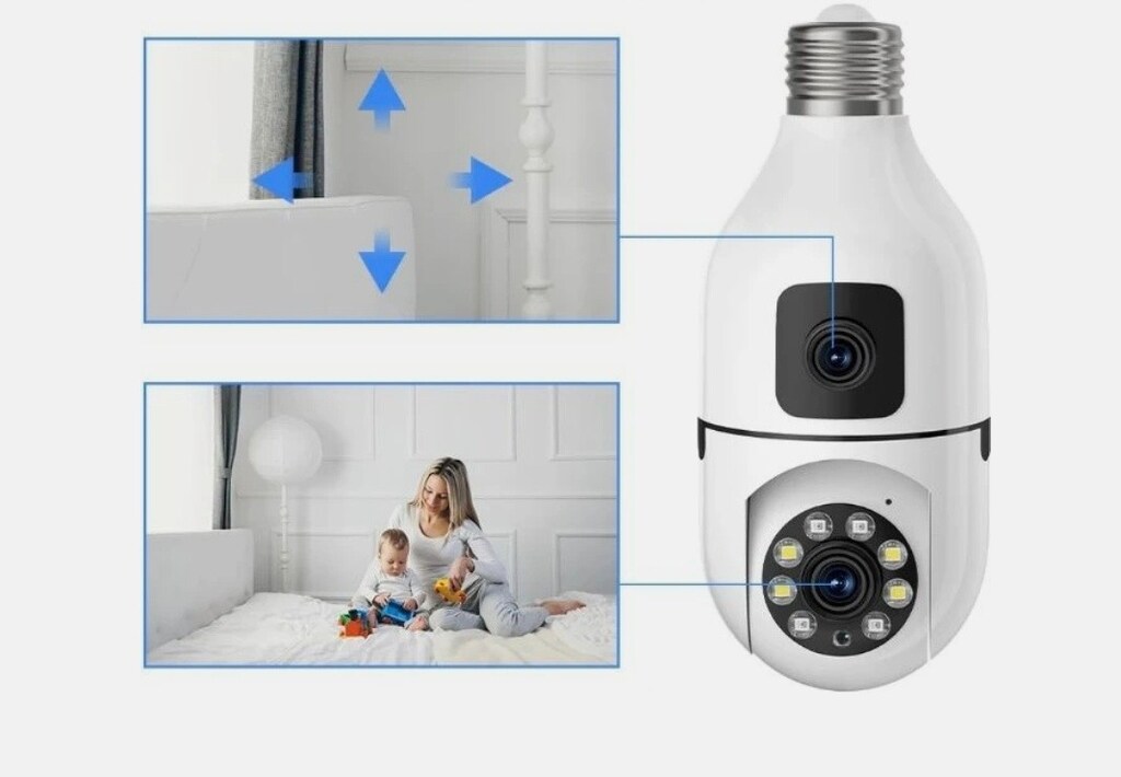 Wifi Ampül Kamera Çift Lensli - 14