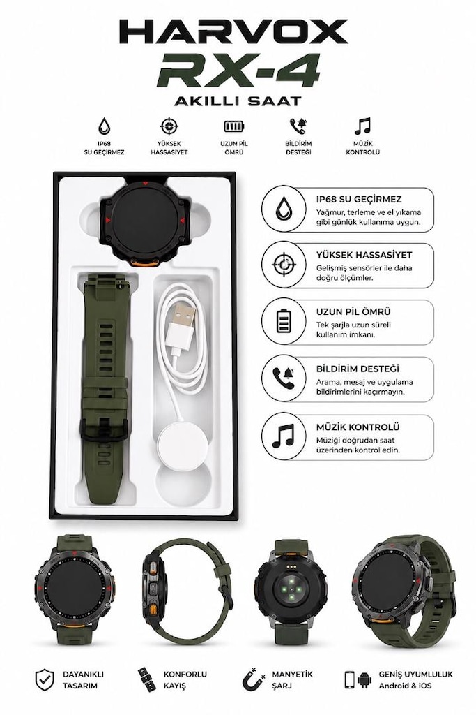 SIFIR AKILLI KOL SAATİ HARVOX RX-4 - 2