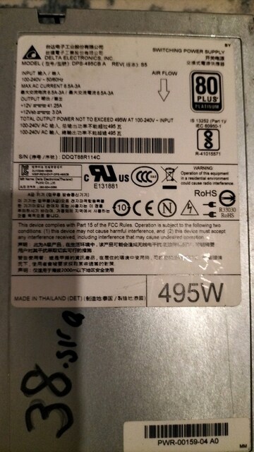 Artesyn DS495SPE-3-401 500W Server Güç Kaynağı | 100-240V | Temiz Çıkm