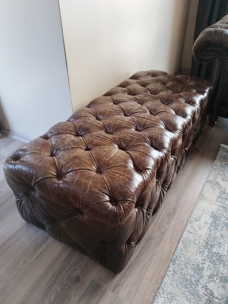 Mudo Concept Vintage Gerçek Deri Chesterfield Salon Takımı - 10