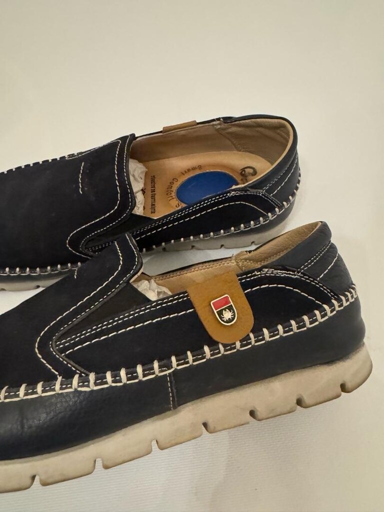 Lacivert Deri Loafer Ayakkabı - 3