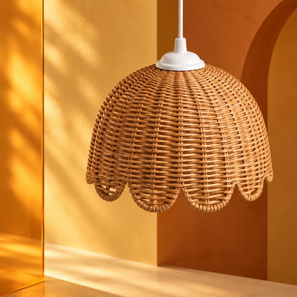 TULIPABIG Lale Formlu Rattan Sarkıt Avize – Sıfır - 3