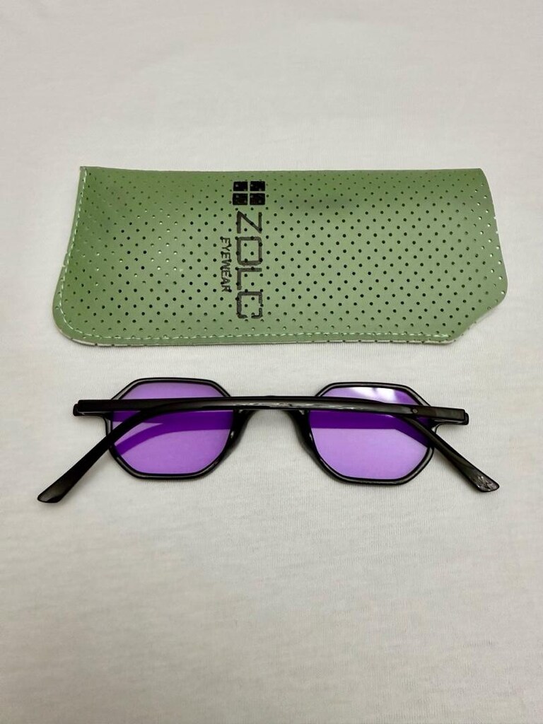 ‼İTHAL/SIFIR/UNİSEX/ZOLO Altıgen,UV400 Degrade Mor Lens Güneş Gözlüğü - 2
