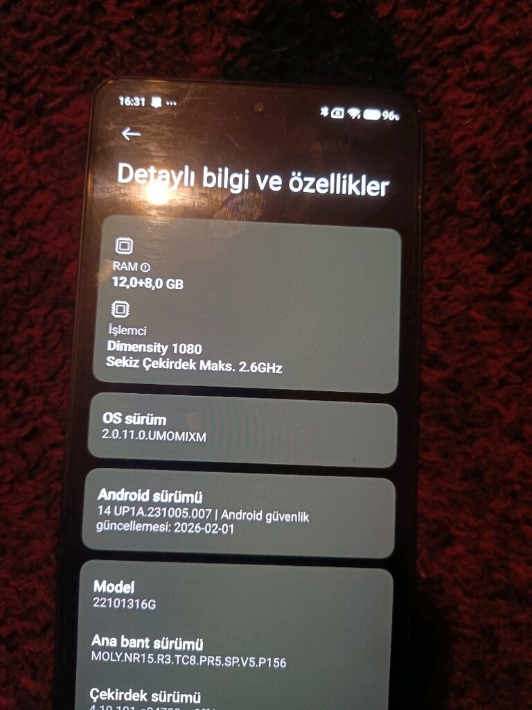 redmi note 12pro 5G YD 12+8/256 - 5