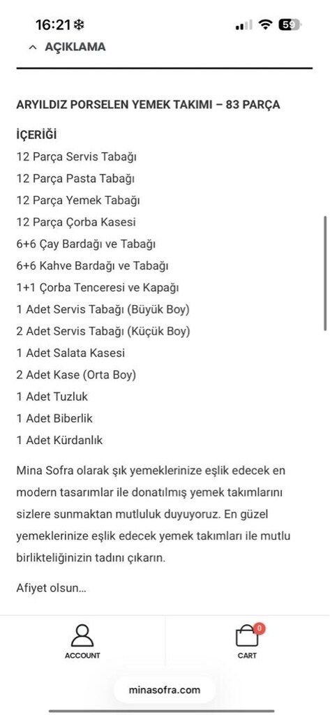 Aryıldız Royal Queen 12 kişilik Yemek Takımı 83 parça - 14