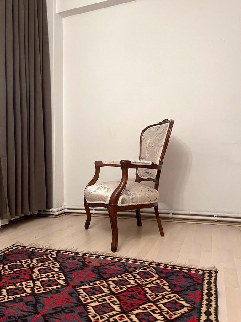 Antika Ceviz Yeni Döşenmiş Çift Berjer - 3