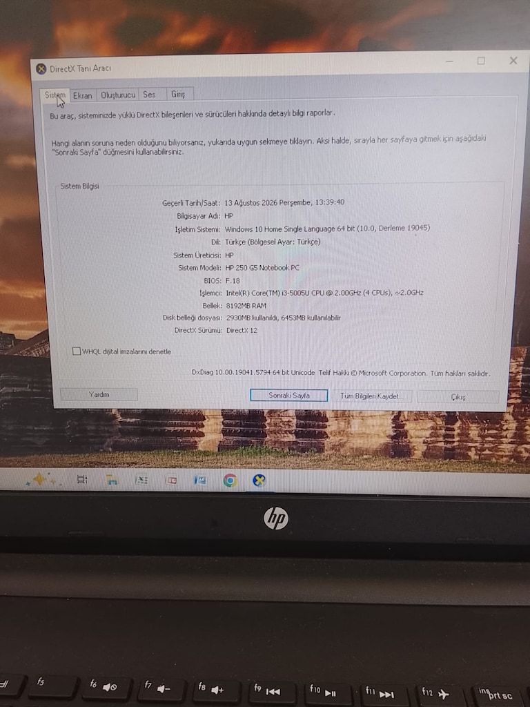 HP 250 G5 / i3 5. Nesil / 8 GB RAM / Çift Ekran Kartlı Laptop - 8