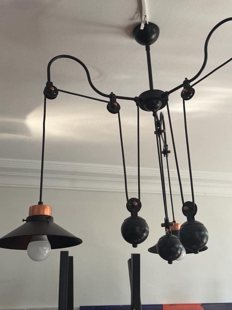 Endüstriyel Loft – 3’lü Makaralı Sarkıt Avize 2 tane 3 lü 2 tane aplik - 7