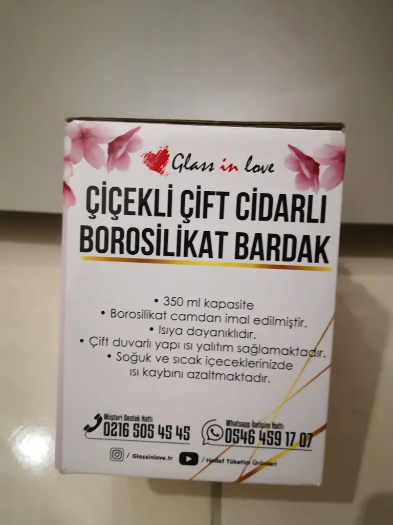 Çiçekli çift cidarlı bardak - 4