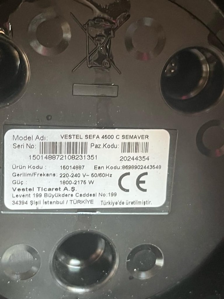 Vestel Sefa 4500 C 2175 W Cam Demlikli Semaver - 10