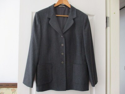 C&A Antrasit Gri Yün Karışımlı Vintage Döpiyes Takım (44 Beden)