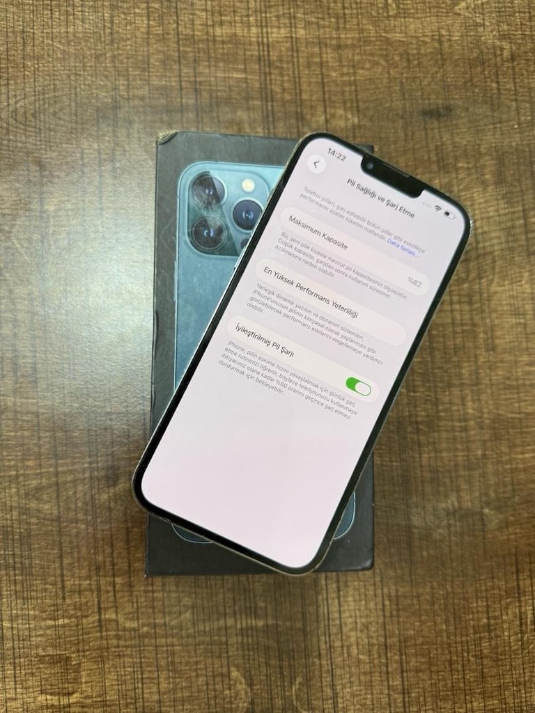 İPHONE 13 PRO MAX 128 GB MAVİ RENK PİL 82 HATASIZ - 4