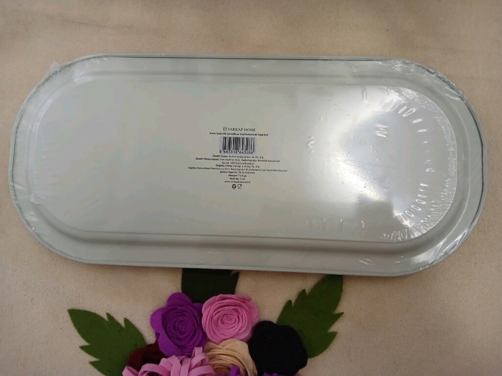 SARKAP HOME 3 LÜ ÇEREZLİK VE SUNUM TEPSİSİ KREM RENGİ SIFIR KOCAELI - 4