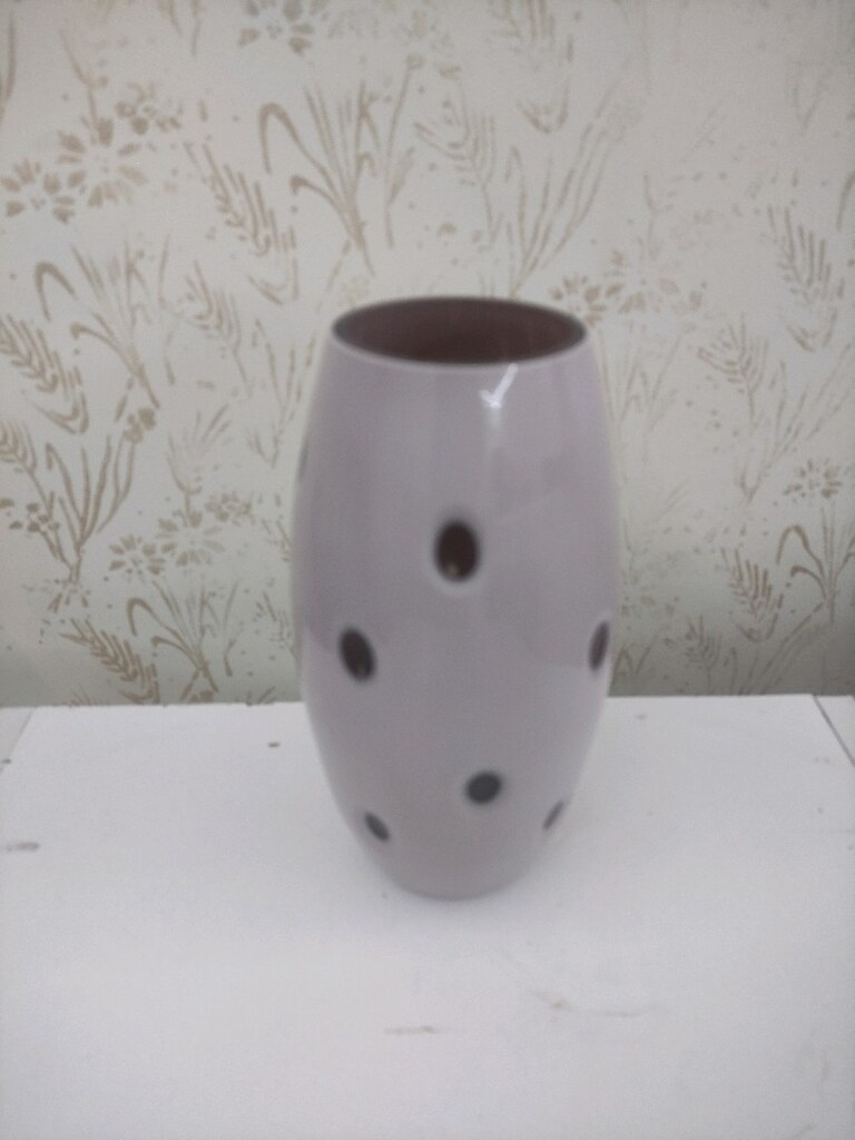 vintage pembe renkli cam vazo - 3