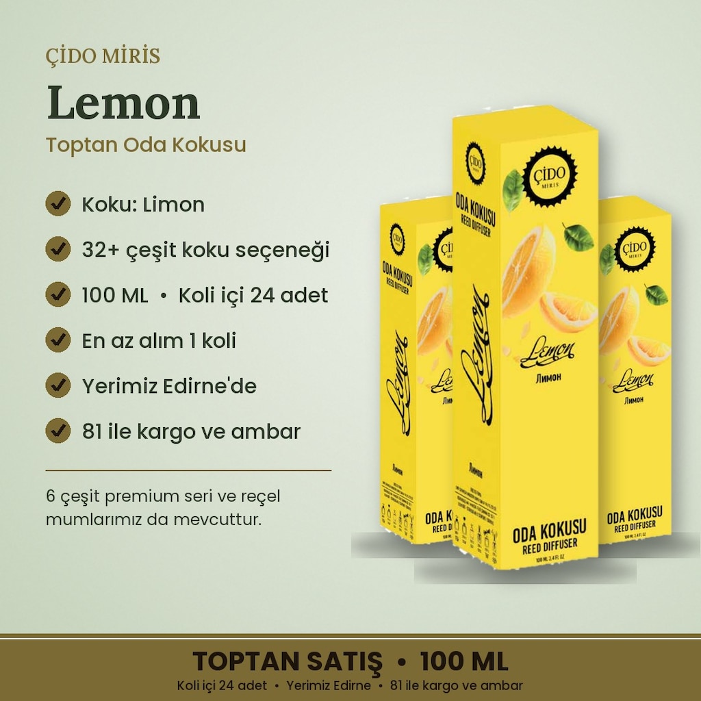 ÇİDO MİRİS REED DIFFUSER 100ML LİMON ORİJİNAL - 2