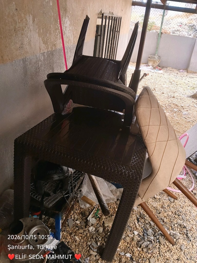 Sıfır Ayarında Rattan Görünümlü Plastik Masa + 4 Sandalye Takımı / Şan - 2