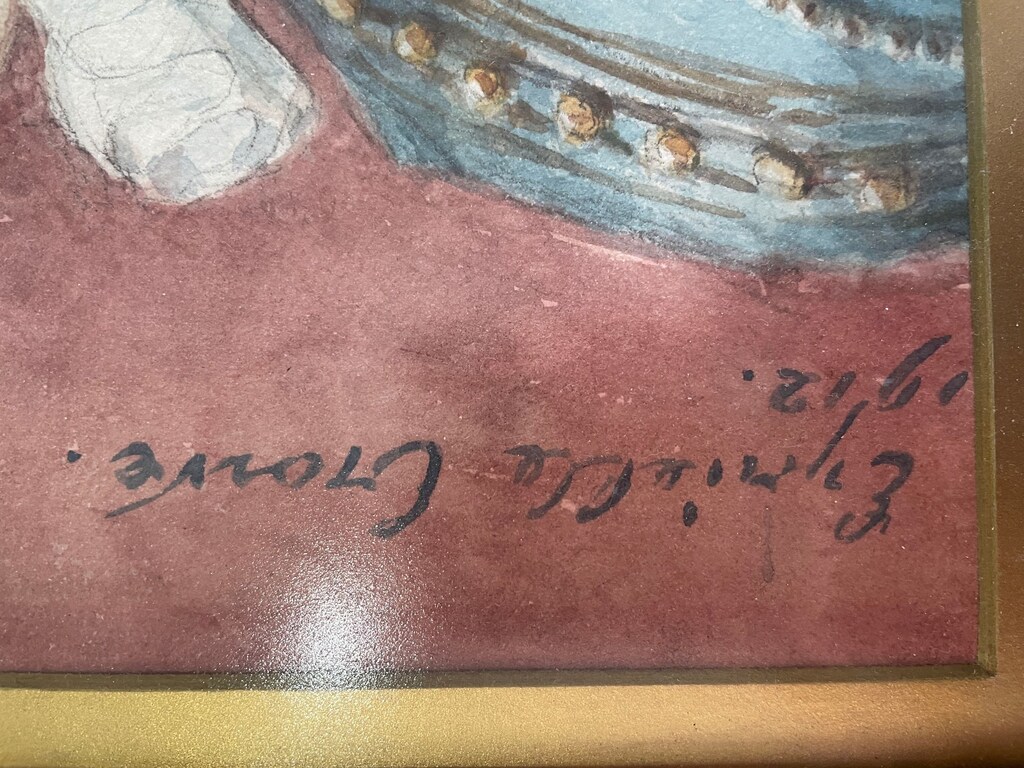 1912 Orijinal İngiliz Suluboya Portre – Eyrielle Crowe - 5