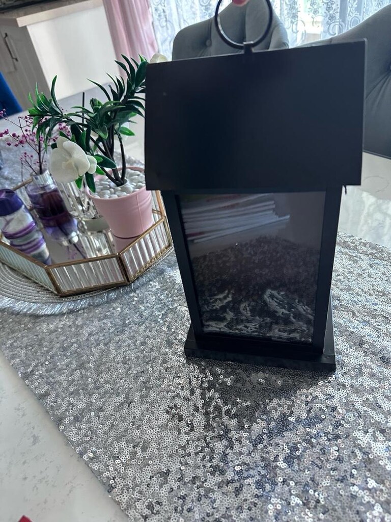 Siyah Metal Dekoratif LED Şömine - 5