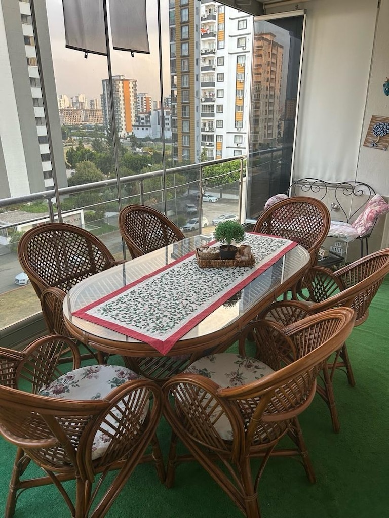 Bambu Balkon Masa Sandalye Balkon Takımı