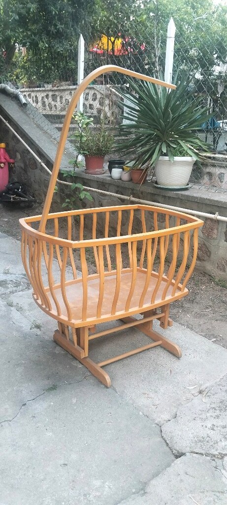Cibinlikli Otantik ahşap sallanan beşik - 8