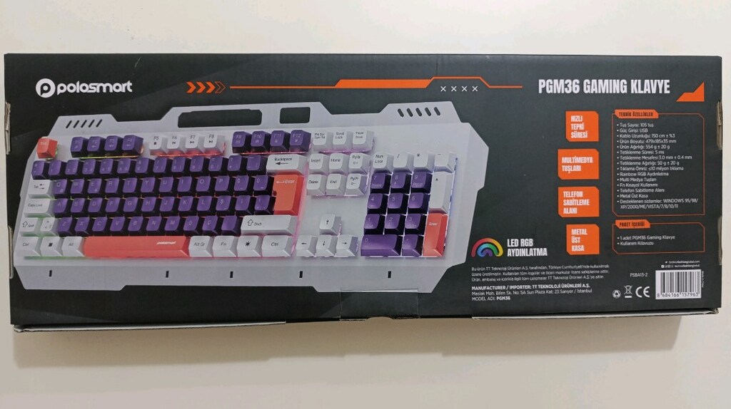 PoloSmart PGM36 Metal RGB Kablolu Gamıng Oyuncu Klavyesi - 2