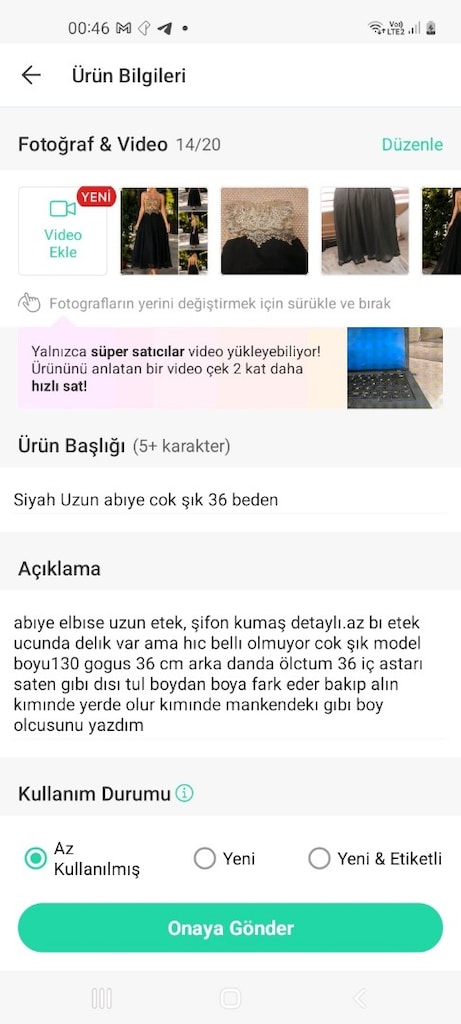 Abıye elbıse 36 befen straplez çok şık beden ölcusu yazıyor resimlerd - 4