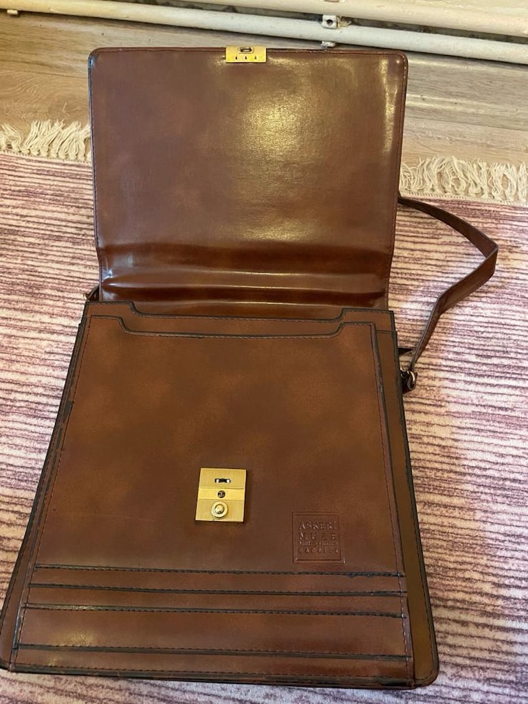 orijinal vintage deri çanta - 6
